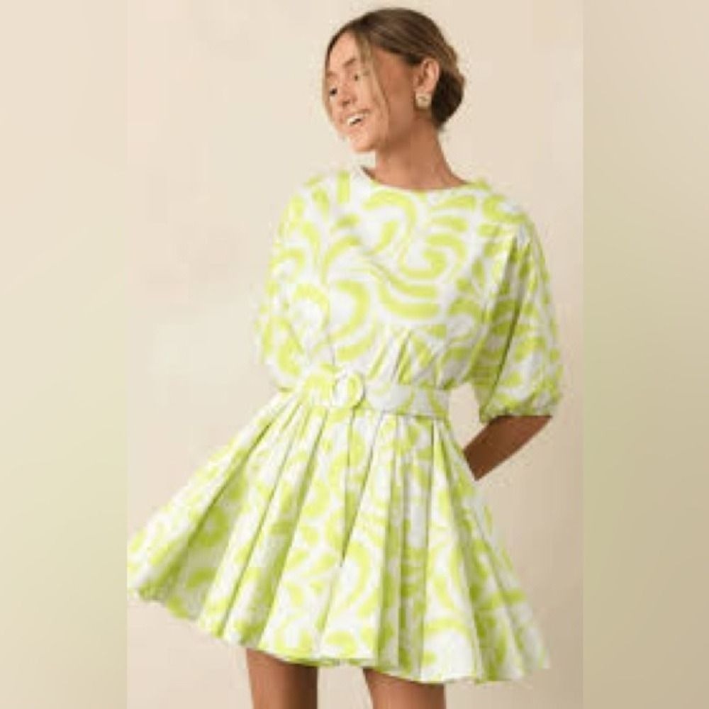 Prosperina Fallon Anthropologie Brushstrokes Mini Dress $178 MSRP Size M